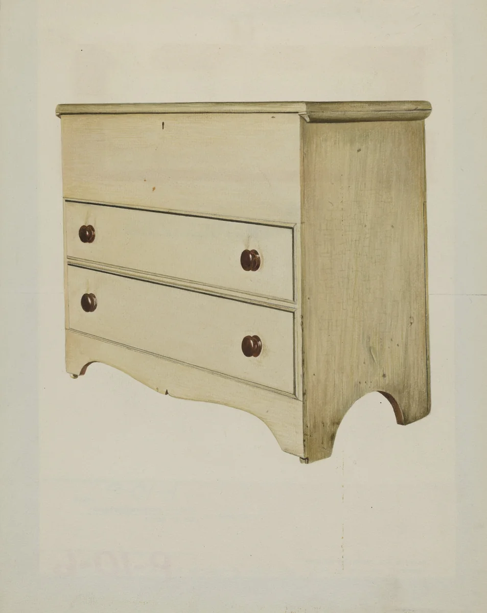 Shaker Blanket Chest by John Davis, index of american design, 1935-1942