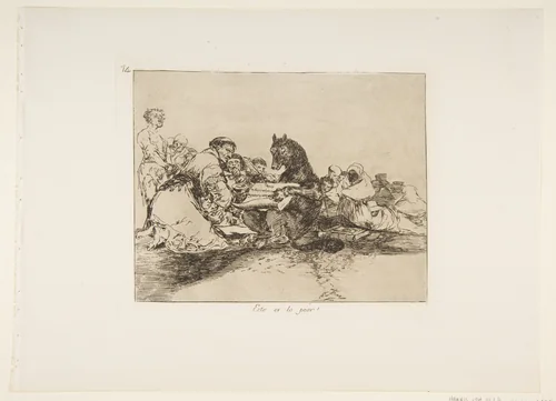 Plate 74 from "The Disasters of War" (Los Desastres de la Guerra): 'That is the worst of it!' (Esto es lo peor!) by Goya, print, 1814-1815