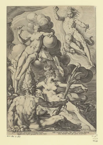 De vier elementen by Unknown, print, 1588