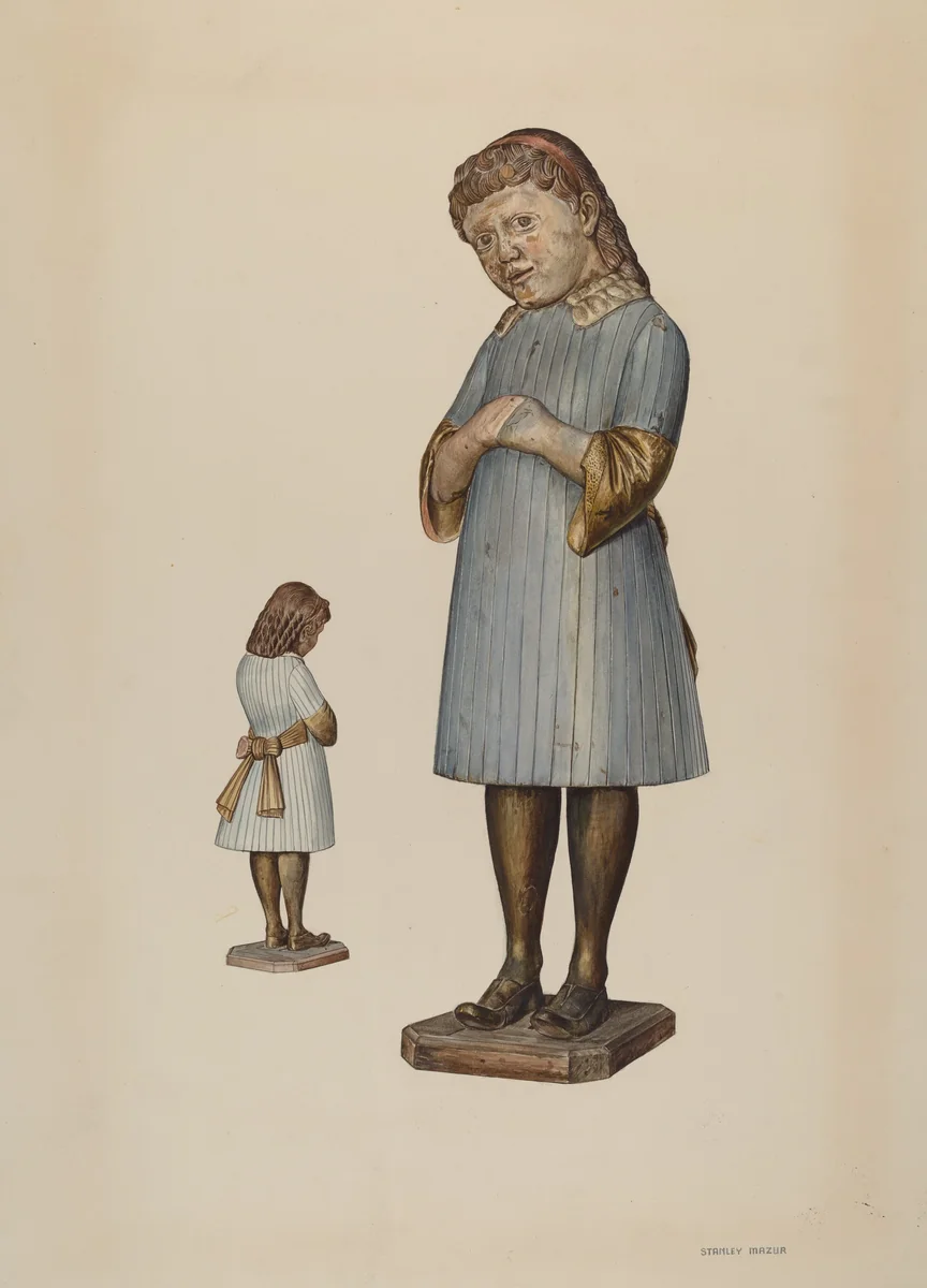 "Little Fanny" Carved Figure by Stanley Mazur, index of american design, 1938