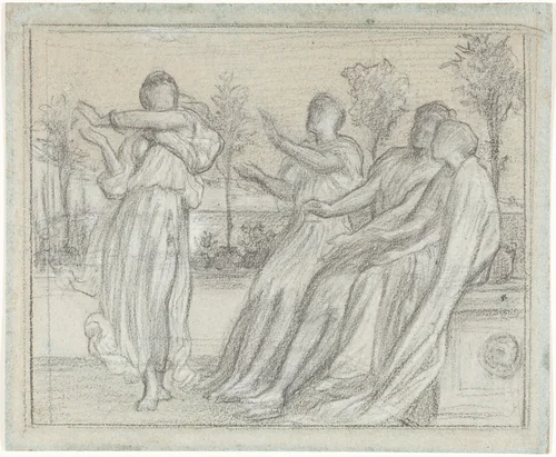 Study for "Greek Girl Dancing" by Frederic Leighton, drawing, 1867