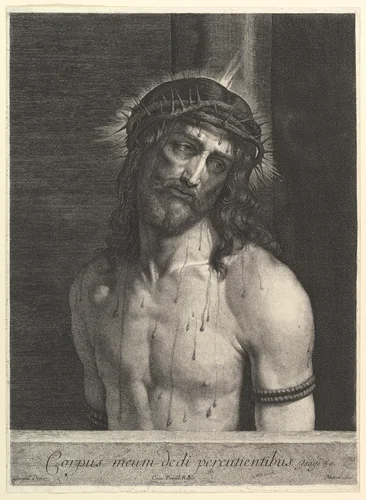 Le Christ a la colonne by Jean Morin, print, 1605-1650