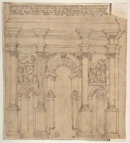 Arch of Septimius Severus, Rome by Bartolomeo Neroni, drawing, 1505-1571