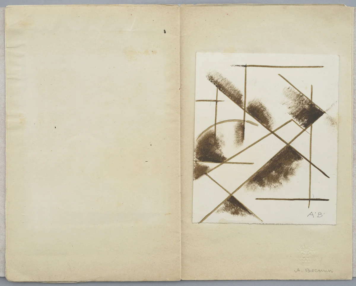 Folio from 5 x 5 = 25: Vystavka zhivopisi (5 x 5 = 25: An Exhibition of Painting) by Aleksandr Vesnin, drawing, 1921