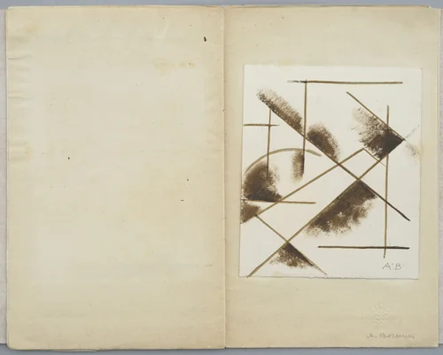 Folio from 5 x 5 = 25: Vystavka zhivopisi (5 x 5 = 25: An Exhibition of Painting) by Aleksandr Vesnin, drawing, 1921