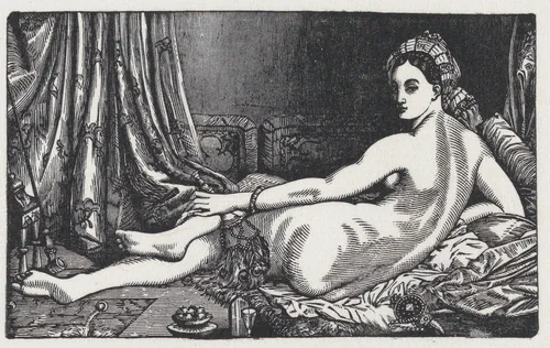 Odalisque viewed from behind, after Ingres by anonymous, print, 19