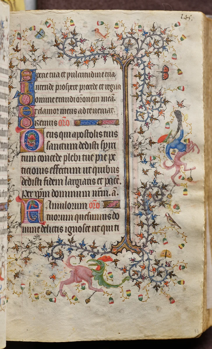 Hours of Charles the Noble, King of Navarre (1361-1425): fol. 73r, Text by Master of the Brussels Initials and Associates, book, 1400-1410