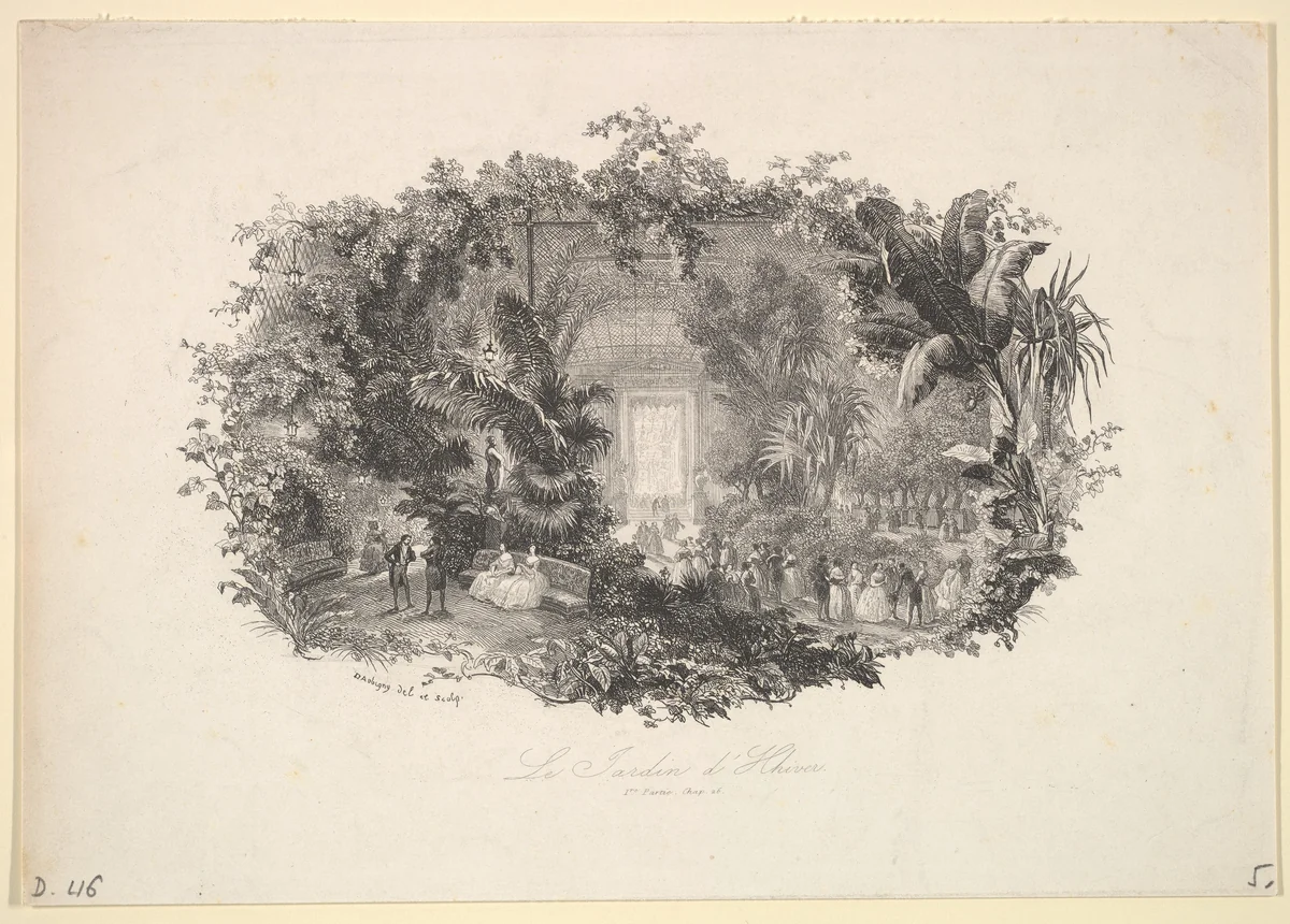 The Winter Garden by Charles-François Daubigny, print, 1843
