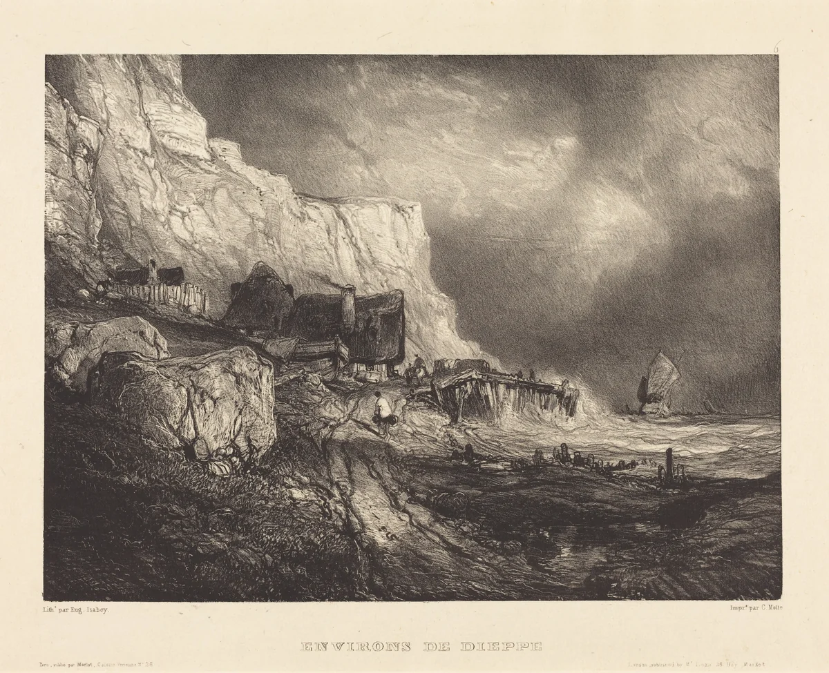 Environs de Dieppe by Eugène Isabey, print, 1803-1886