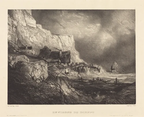 Environs de Dieppe by Eugène Isabey, print, 1803-1886