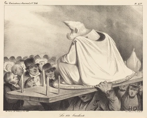 La tête branlante by Honoré Daumier, print, 1834