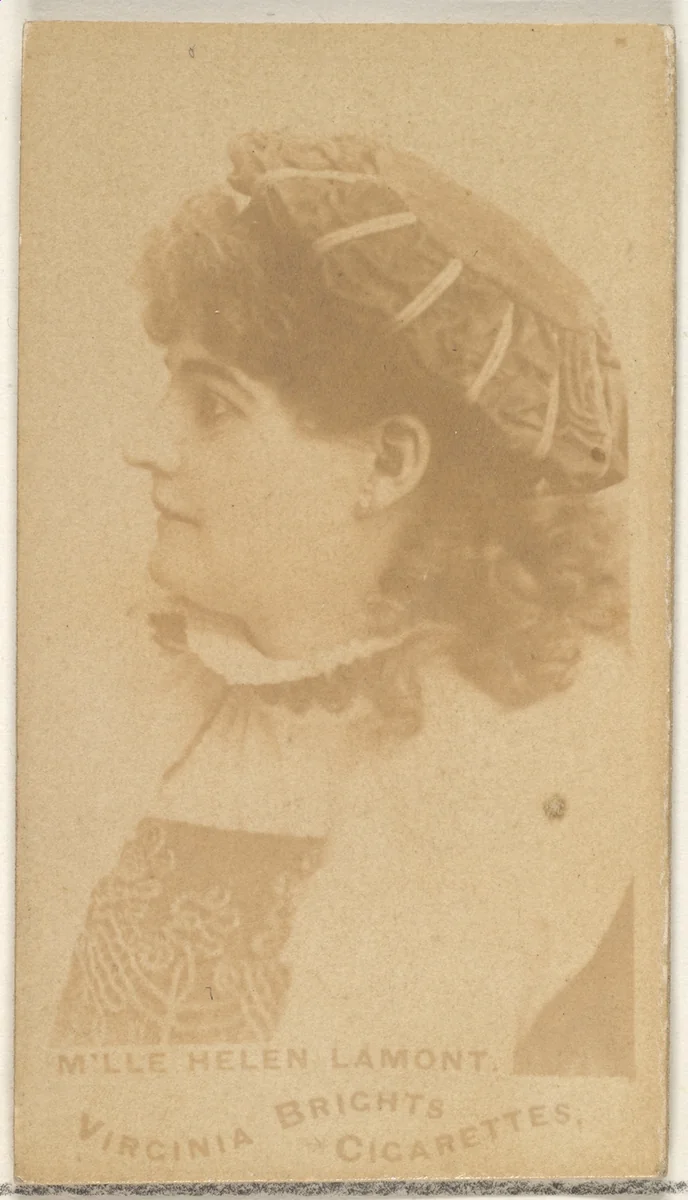 Mlle. Helen Lamont, from the Actors and Actresses series (N45, Type 1) for Virginia Brights Cigarettes by Allen & Ginter, photograph, 1885-1891