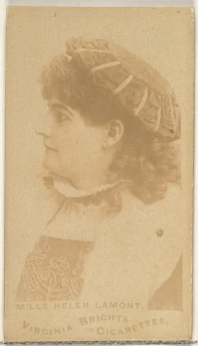Mlle. Helen Lamont, from the Actors and Actresses series (N45, Type 1) for Virginia Brights Cigarettes by Allen & Ginter, photograph, 1885-1891