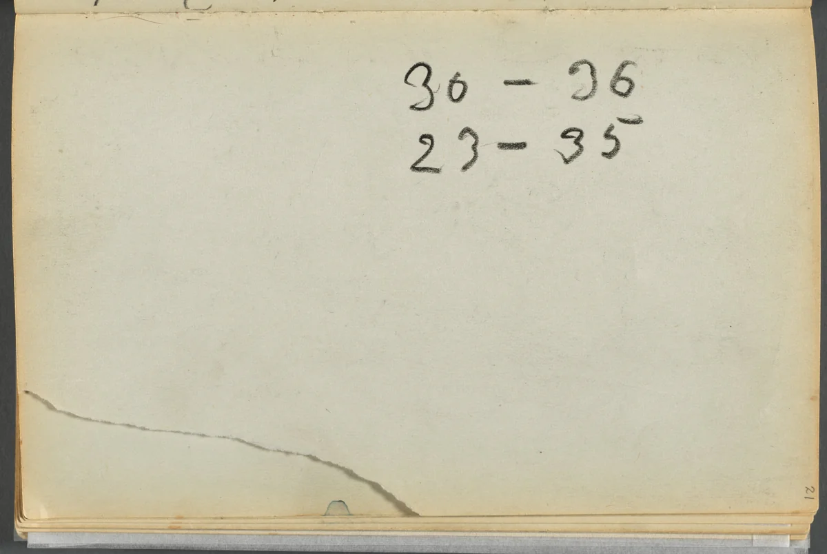 Sketchbook- The Granite Shore Hotel, Rockport, page 021: Notes by Maurice Prendergast, book, 1905-1910