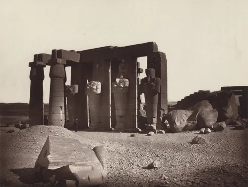 South-east Colonnade of the SEcond Court and the Fallen Colossus by William de Wiveleslie Abney, photograph, 1876