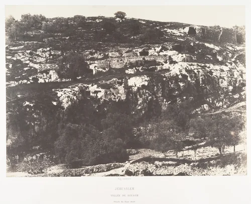 Jérusalem, Vallée de Hinnom, Détails du flanc droit, 2 by Auguste Salzmann, photograph, 1854-1859