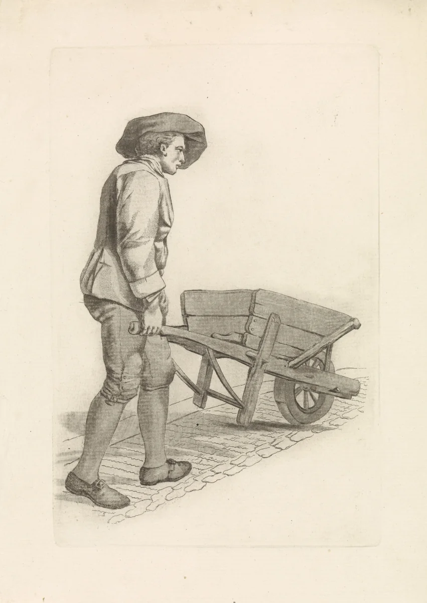 Man met kruiwagen by Mathias de Sallieth, print, 1772-1791
