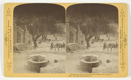 The old well, En Royel, from the series "The Chicago Panorama of The Crucifixion" by Henry Hamilton Bennett, photograph, 1893