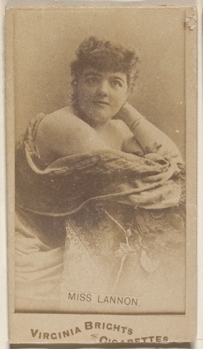 Miss Lannon, from the Actors and Actresses series (N45, Type 1) for Virginia Brights Cigarettes by Allen & Ginter, photograph, 1885-1891