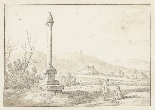 Rhenense Berg buiten Utrecht by Herman Saftleven, drawing, 1619-1685