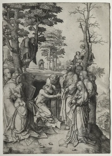 The Raising of Lazarus by Lucas van Leyden, print, 1503-1508