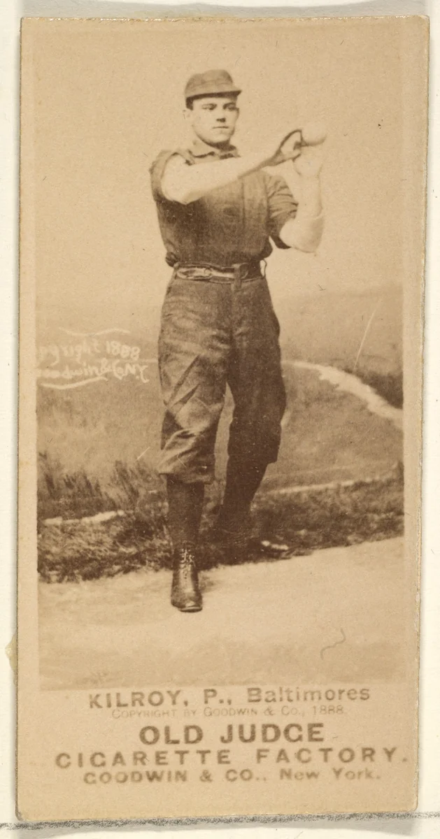 Kilroy, Pitcher, Baltimore Orioles, from the Old Judge series (N172) for Old Judge Cigarettes by Goodwin & Company, photograph, 1888