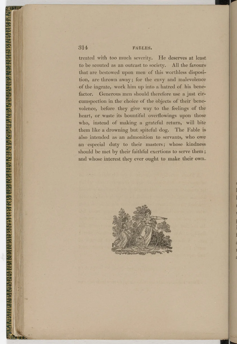 Tailpiece (page 314) from The Fables of Aesop by Thomas Bewick, illustrated book, 1818
