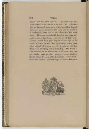Tailpiece (page 314) from The Fables of Aesop by Thomas Bewick, illustrated book, 1818