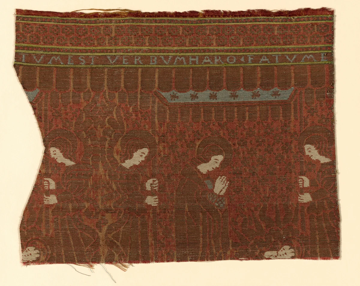 Fragment from an Orphrey Band Depicting the Nativity by Italy, textile, 1401-1500