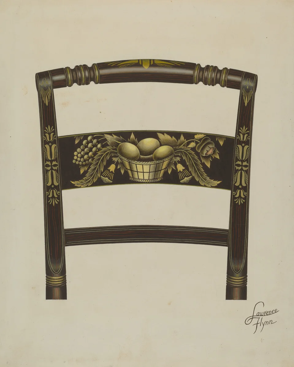 Design on Back of Hitchcock Chair by Lawrence Flynn, index of american design, 1936