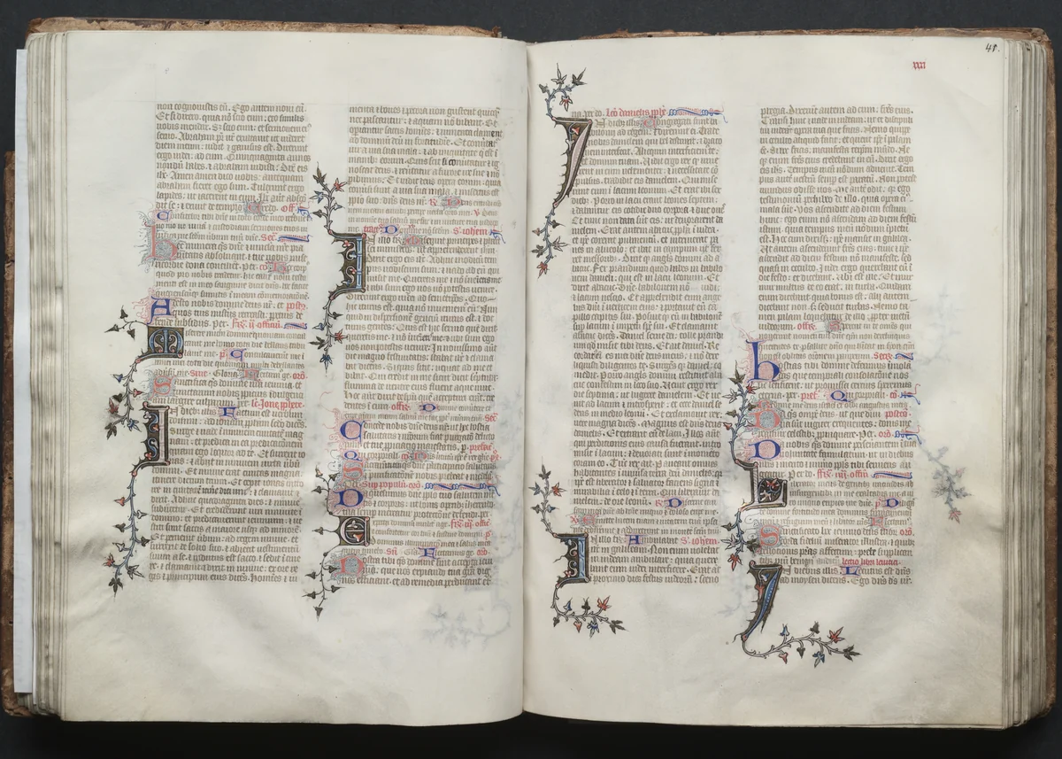 The Gotha Missal: Fol. 40v, Text by Master of the Boqueteaux, book, 1370-1380