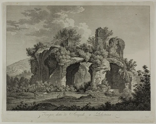 Temple of the Serapide Palestrina by Friedrich Wilhelm Gmelin, print, 1793