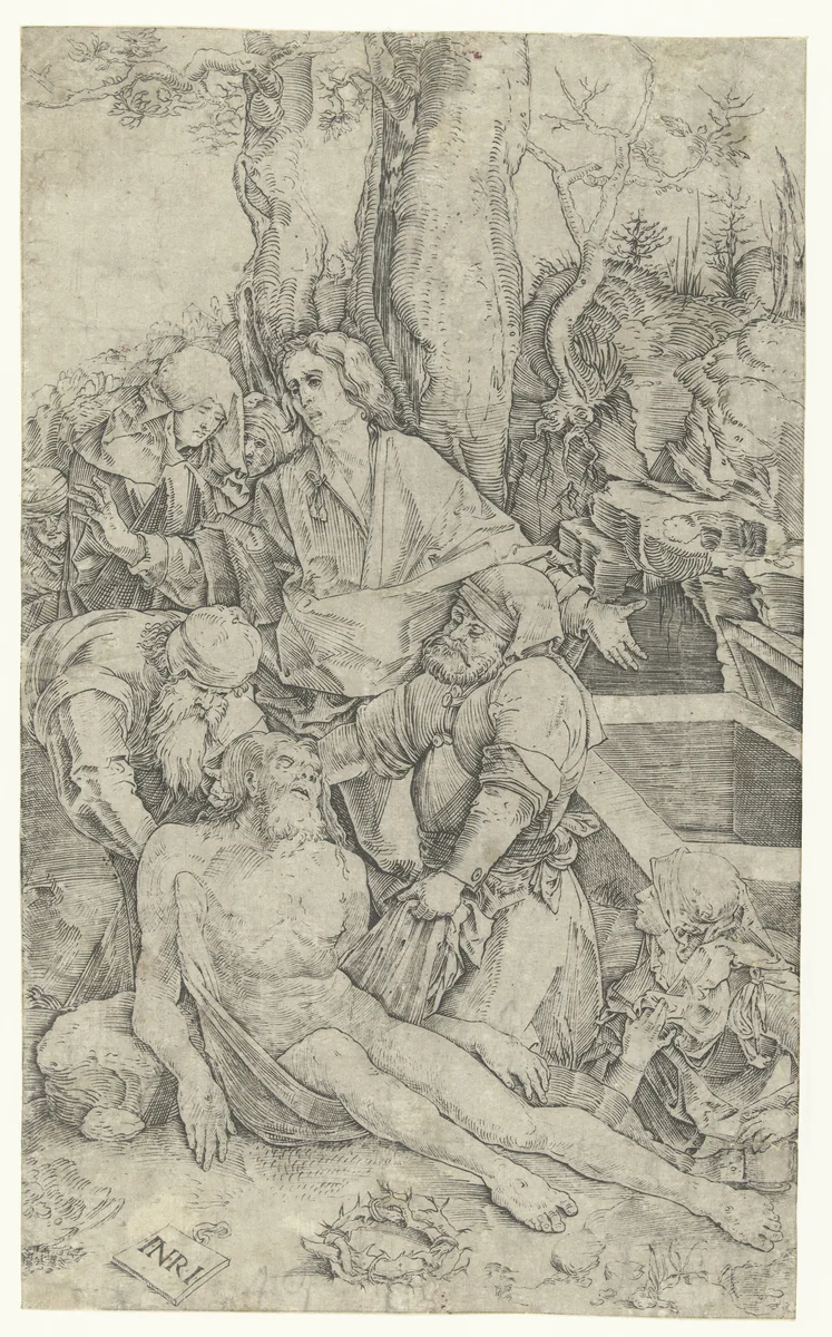 Graflegging van Christus by Unknown, print, 1500-1520