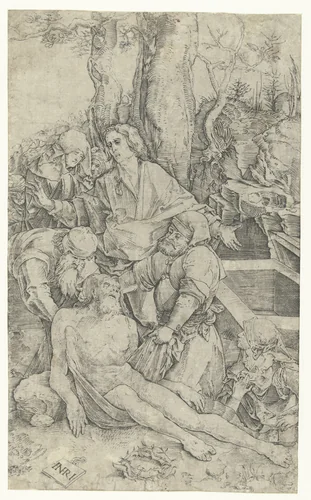 Graflegging van Christus by Unknown, print, 1500-1520