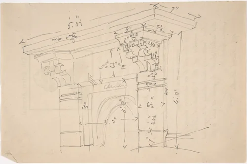 Measured Drawing of Cornice by anonymous, drawing, 1800-1900