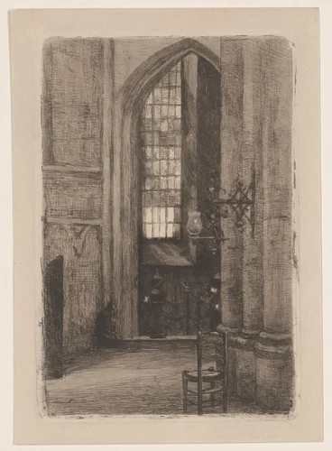 Interieur van de kathedraal van Sint-Michiel en Sint-Goedele by Wilhelmus Johannes Steenhoff, print, 1888