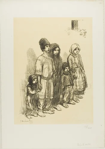 Serbian Children by Théophile Alexandre Steinlen, print, 1915