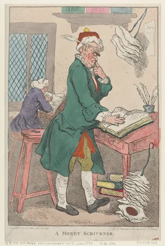 A Money Scrivener by Thomas Rowlandson, print, 1801