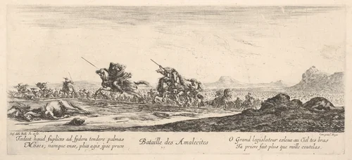 Battle of the Amalekites (Bataille des Amalecites) by Stefano della Bella, print, 1645-1652