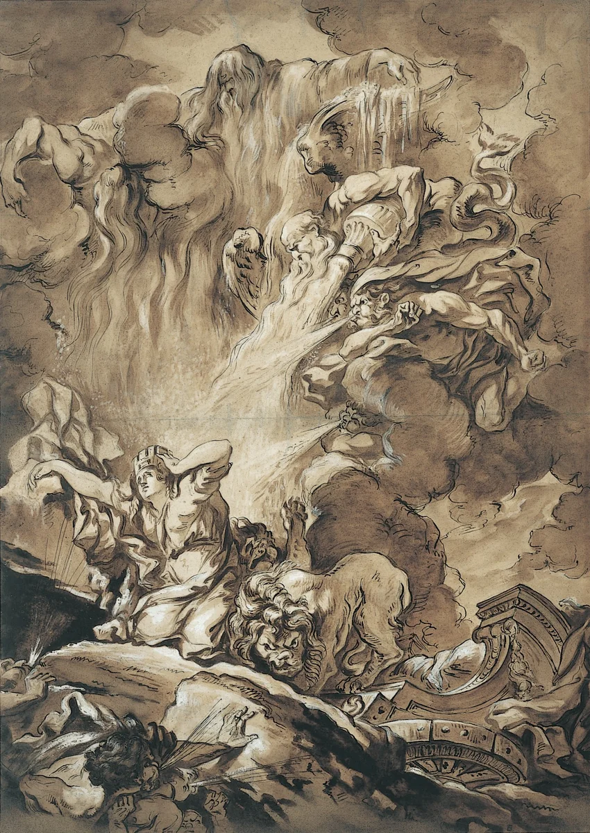 The Deliverance of Cybele, an Allegory of the Seasons by Gabriel François Doyen, drawing, 1735-1806