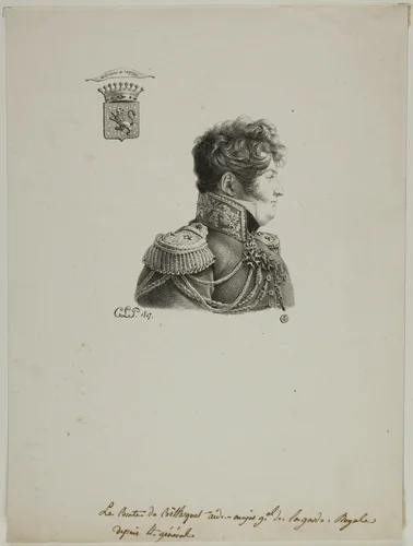 Portrait of Général Comte de Coetlosquet by Charles Edward Crespi Le Prince, print, 1817