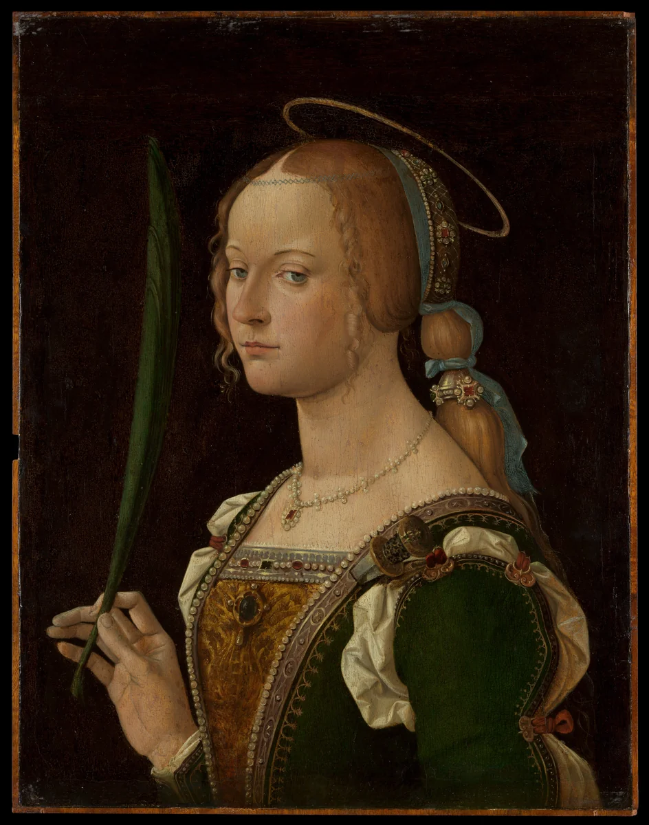 Saint Justina of Padua by Bartolomeo Montagna, painting, 1490-1499
