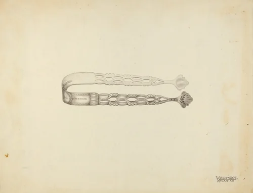 Silver Sugar Tongs by Kalamian Walton, index of american design, 1939