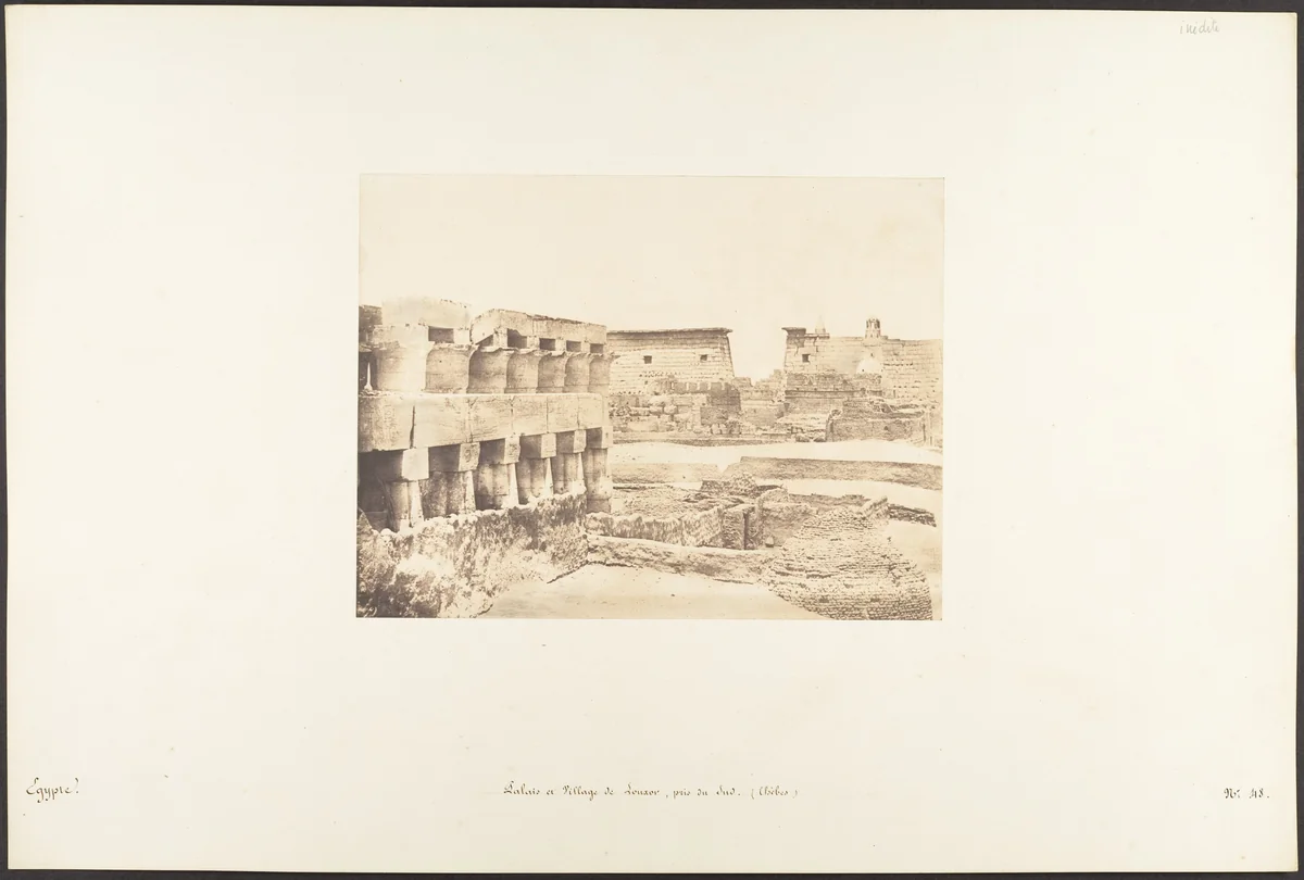 Palais et Village de Louxor, pris du Sud, Thèbes by Maxime Du Camp, photograph, 1849-1850