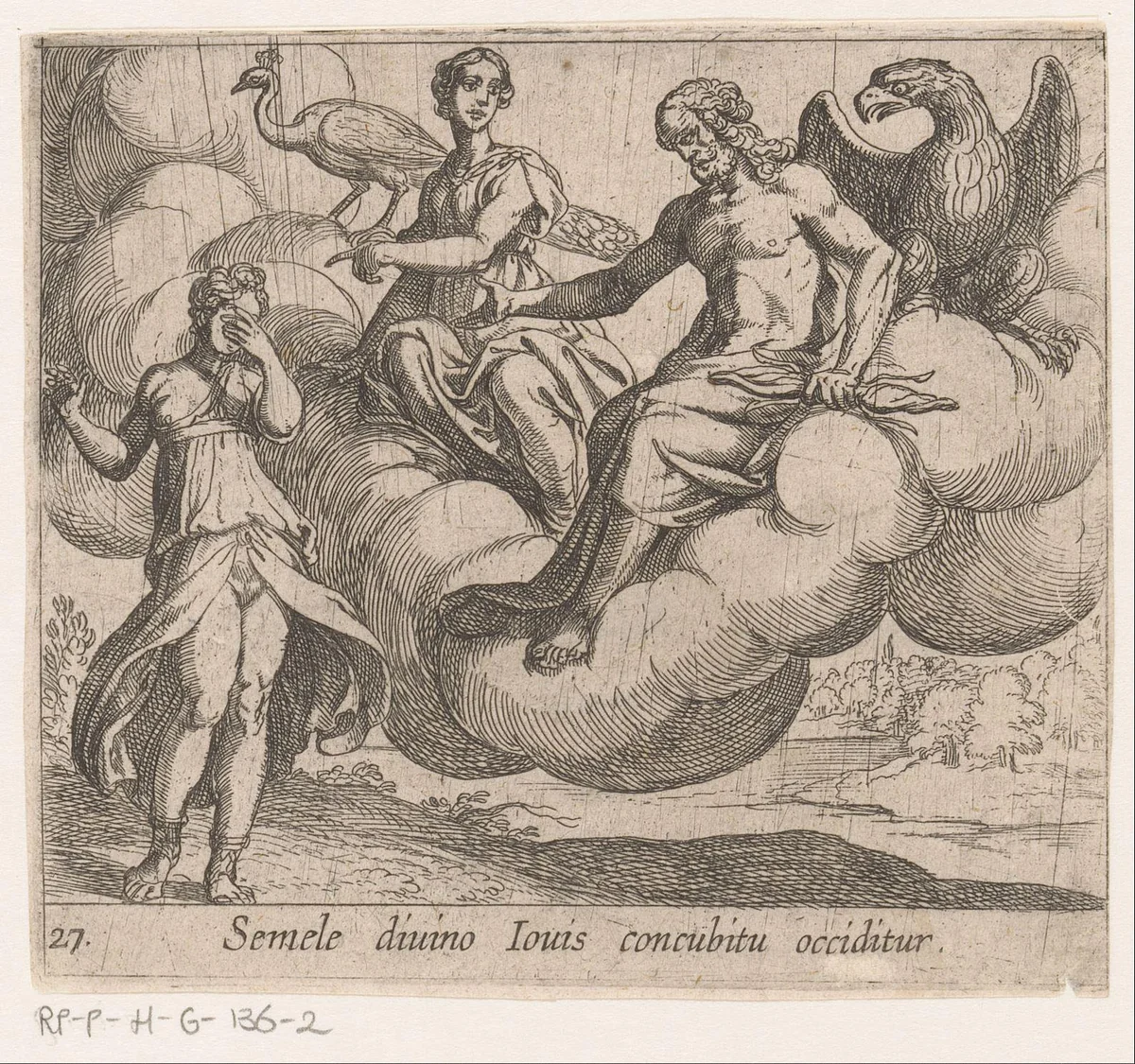 De wens van Semele by Antonio Tempesta, print, 1606-1638