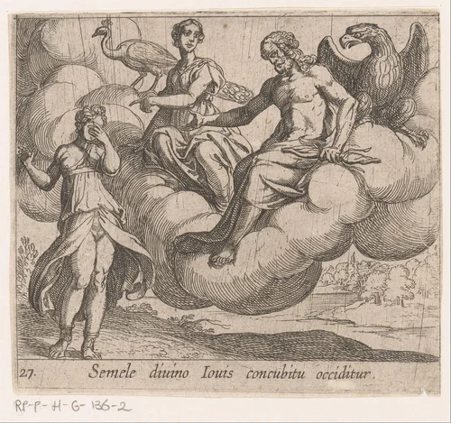 De wens van Semele by Antonio Tempesta, print, 1606-1638
