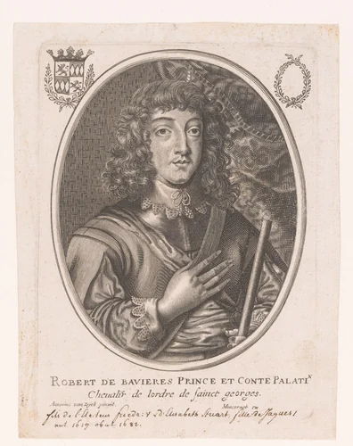 Portret van Ruprecht van de Palts by anonymous, print, 1639-1668