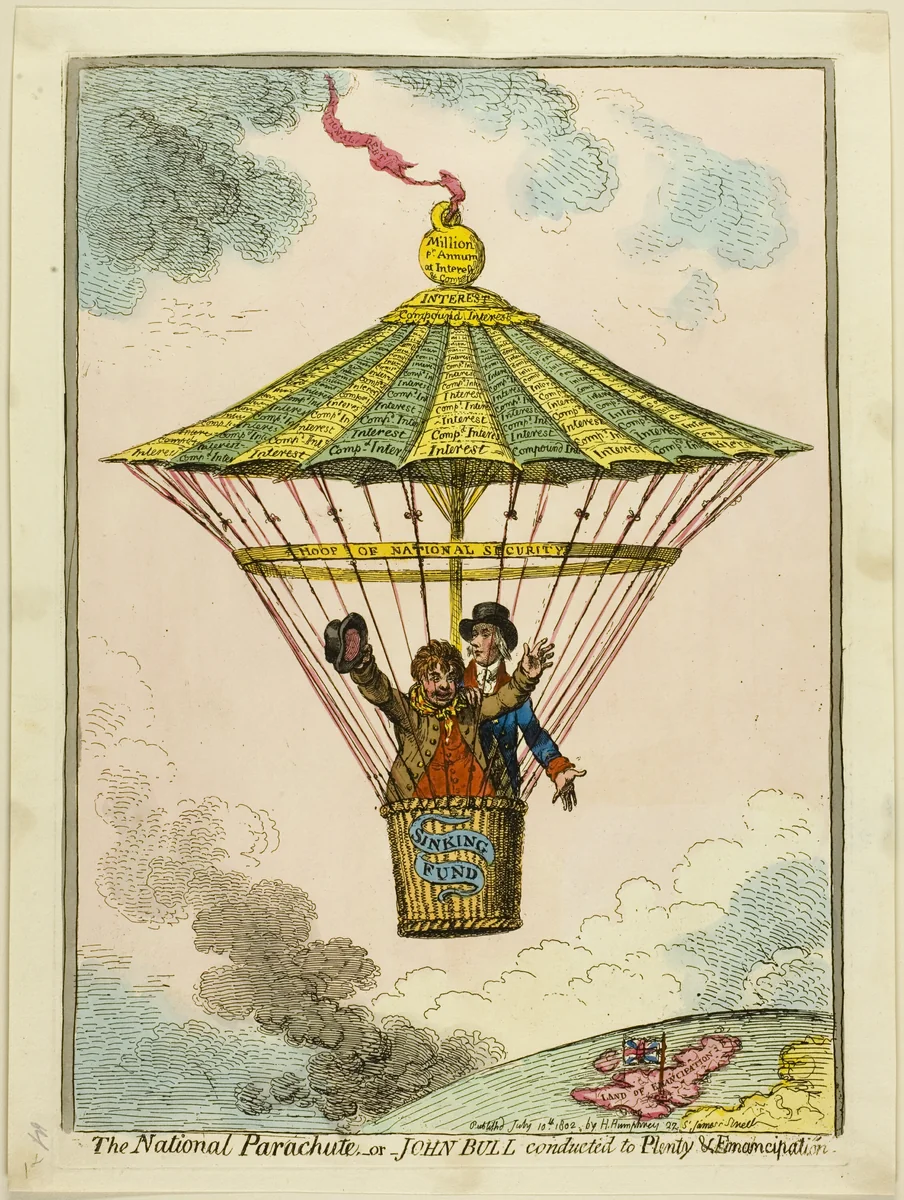The National Parachute by James Gillray, print, 1802