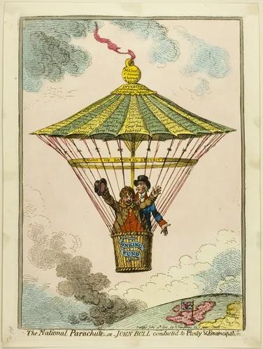 The National Parachute by James Gillray, print, 1802