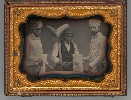 Untitled (Portrait of Three Standing Men) by Unknown maker, other, 1858